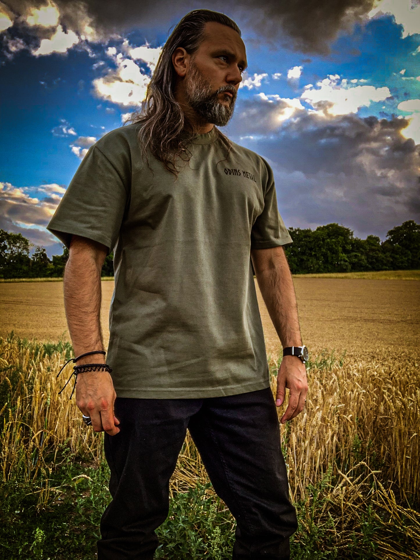 "Bite The Hand That Feeds You" Military Green T Shirt