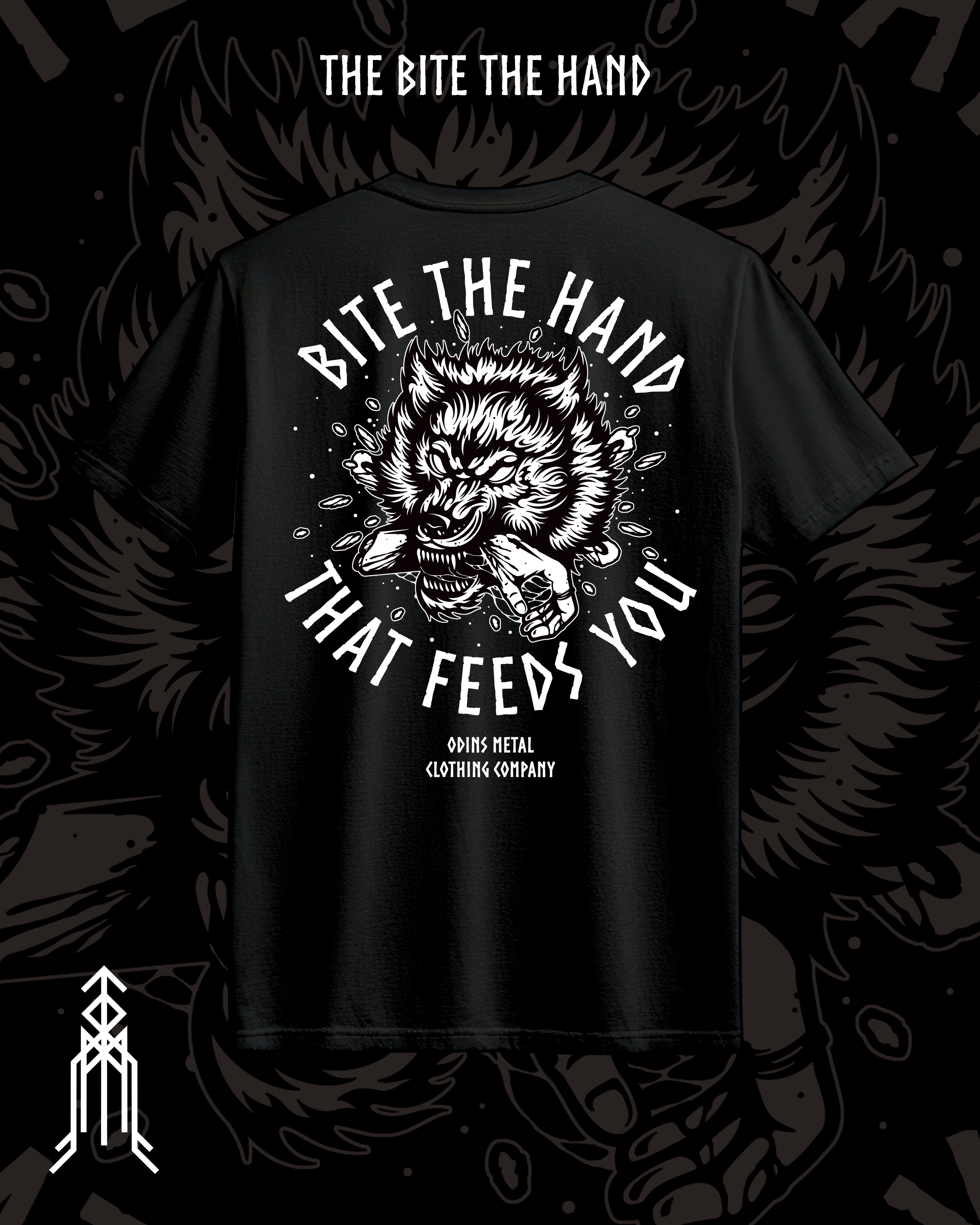 "Bite The Hand That Feeds You" Black T Shirt